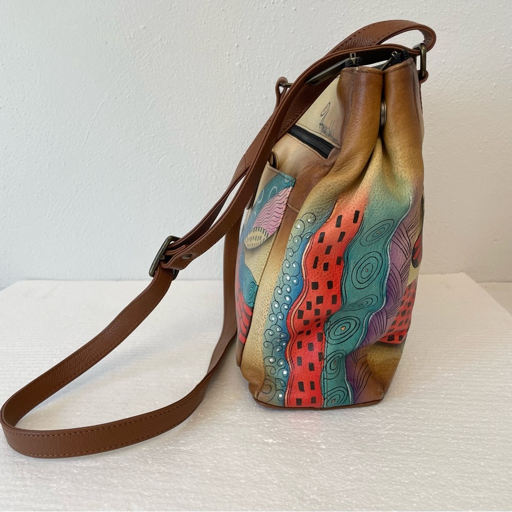 Anuschka Multicolor LARGE Dragonfly Crossbody Bag With Wallet - Picture 5 of 15